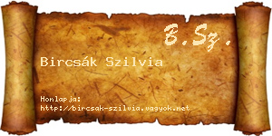 Bircsák Szilvia névjegykártya